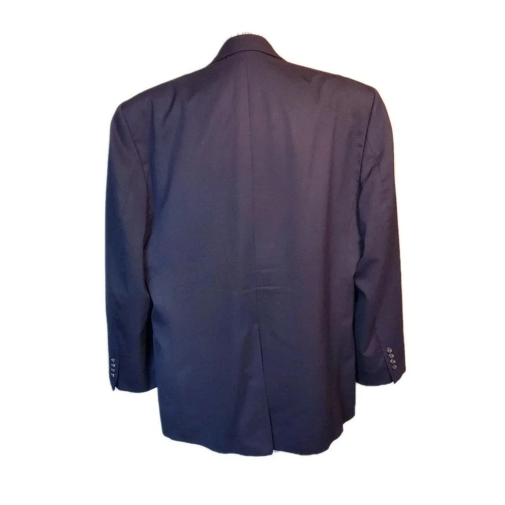 CHAPS MENS Navy BLUE SPORT COAT JACKET BLAZER SIZE: 44R 100% Wool